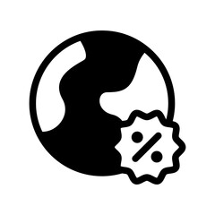 earth discount promo Solid icon