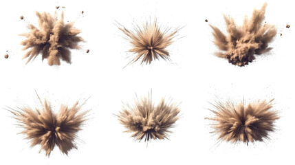 Obraz premium Dry Sand Explosions Captured in Isolated Moments Generative AI