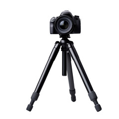 Professional DSLR camera on tripod with sleek design