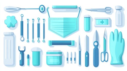 Fototapeta premium Medical tools, equipment, and supplies.