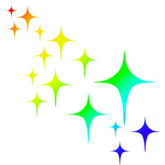 左上から流れる虹色のグラデーションのキラキラ