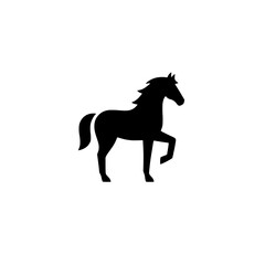 Elegant Horse Silhouette: A striking silhouette of a horse in a poised stance, its mane flowing gracefully, symbolizing strength, freedom, and grace.  
