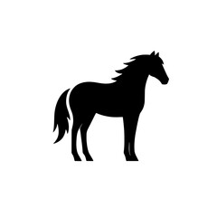 Horse Silhouette: A strong and elegant silhouette of a horse, its flowing mane and tail captured in a timeless, minimalist design. Perfect for equestrian-themed projects, branding, or illustrations. 