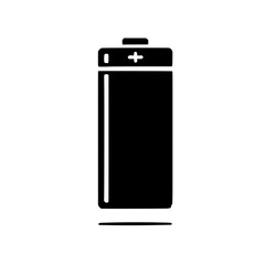 Battery Icon: A simple black and white silhouette icon of a battery with a plus and minus sign, signifying the positive and negative terminals.