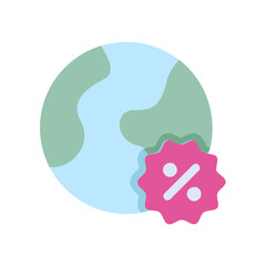 earth discount promo Flat icon