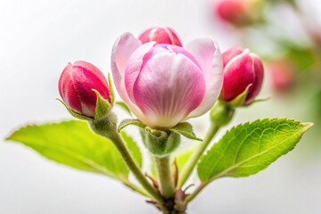 Fototapeta premium Minimalist Pink Apple Blossom Bud - Spring Floral Photography