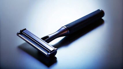 Silhouette of a Razor Shaver - Close-up Half View, Isolated on White Background