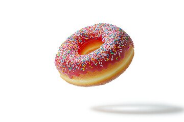 Donut with Chocolate Glaze and Colorful Sprinkles.