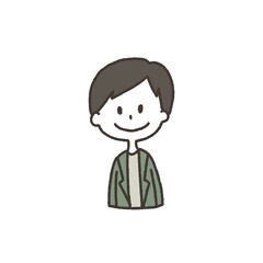 ジャケットを着た男性のシンプルなイラスト
