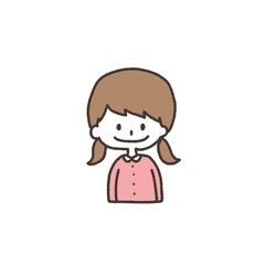 シンプルなピンクの服を着たかわいい女の子　