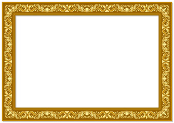 Vintage horizontal frame, golden yellow color, for photo frame, work sheet, layered shadow