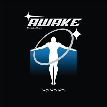 Human awakening modern streetwear vector design