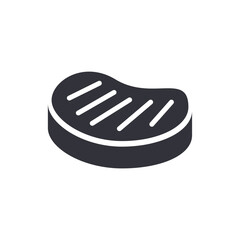 Steak solid icons, minimalist vector illustration ,simple transparent graphic element .Isolated on white background