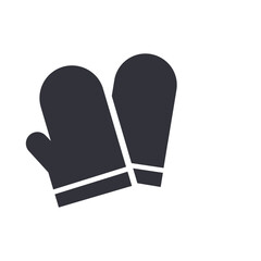 Oven mitt solid icons, minimalist vector illustration ,simple transparent graphic element .Isolated on white background