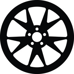 Fototapeta premium Car rims design silhouette illustration