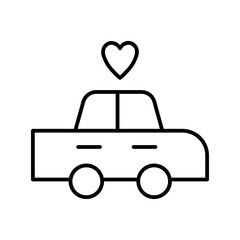 wedding car line icon