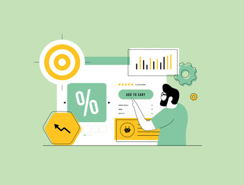 E-commerce audience targeting, advertising campaign optimization and data analysis. Ecommerce marketing analytics with user activity management, performance tracking and customer segmentation