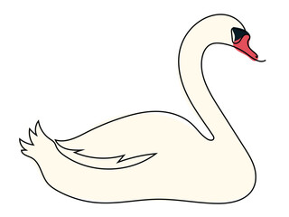 Swan in continuous line style and can be edited later