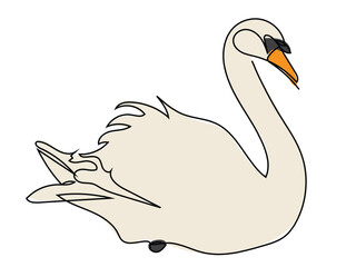 Swan in continuous line style and can be edited later