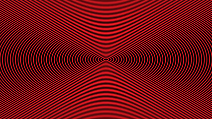 Abstract illustration of red lines of various sizes and ellipses on a black background.