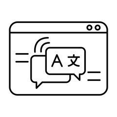 Language Translation Icon Representing Multilingual Communication and Global Reach