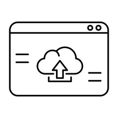 Cloud Upload Icon Representing Data Storage, Backup, and Digital File Sharing