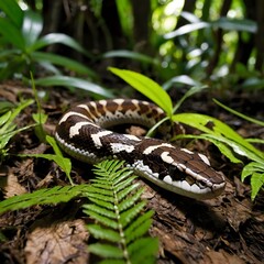 Juvenile Jamaican Boa Exploring the Forest Floor
