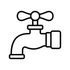water tap icon line vector design illustration in trendy style