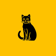 Black cat logo design