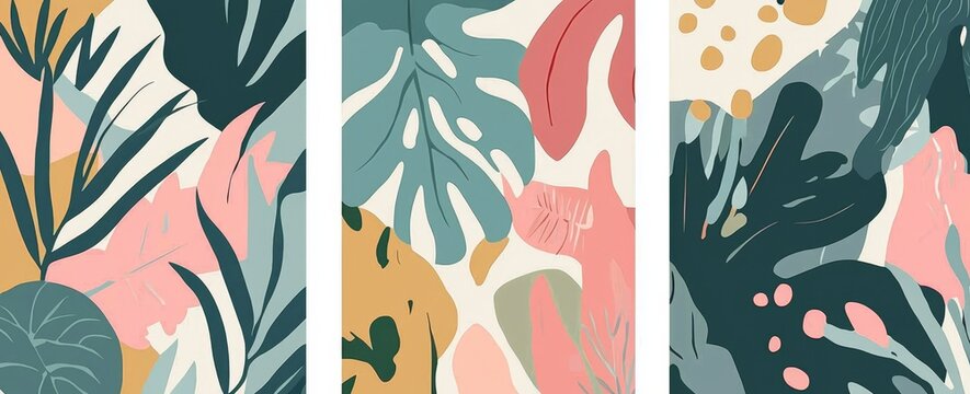 Artistic representation of a jungle theme for decoration.