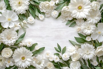 Floral arrangement in nature background white flowers environmental art aesthetic viewpoint