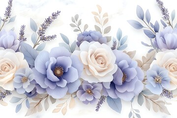 Fototapeta premium Floral arrangement nature background digital art serene environment close-up beauty concept