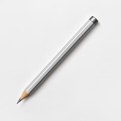 Silver Pencil on White Background.