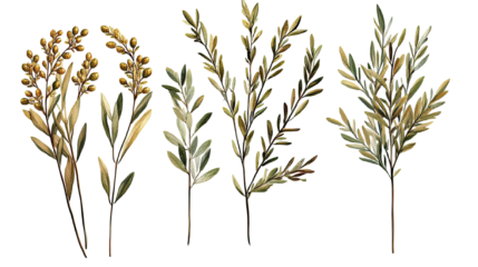 Elegant Golden Olive Crowns in a Decorative Collection Generative AI