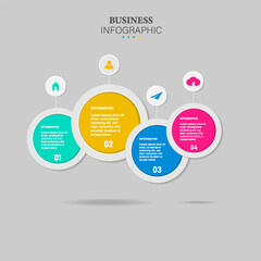 circle infographic design UI template colorful gradient 4 number labels and icons