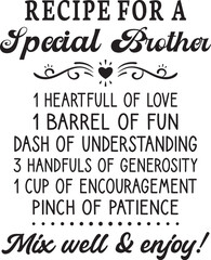 recipe for a special brother SVG