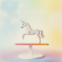 Obraz premium Unicorn on a Seesaw.