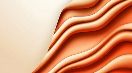 Obraz premium Abstract Fluid Waves in Warm Orange Tones, Elegant Layered Texture Design with Smooth Curves and Gradient Background, Modern Minimalist Style for Artistic Inspiration and Decor Ideas