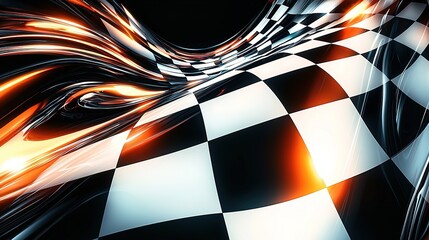 Abstract Checkered Flag Design