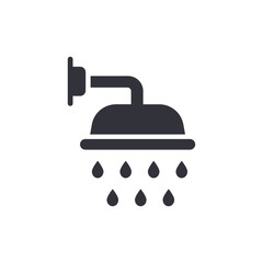 Bathroom shower solid icons, minimalist vector illustration ,simple transparent graphic element .Isolated on white background