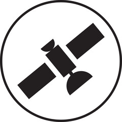 Satellite station icon in trendy flat style. Internet communication vector. Broadcast symbol. Space station illustration for graphic and website design isolated on transparent background.