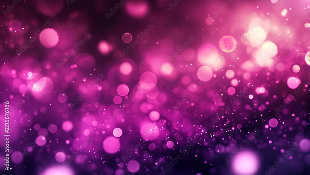 Poster abstract pink and purple bokeh background with glowing particles. (1)