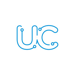 Abstract Letters UC Logo Design Template 001