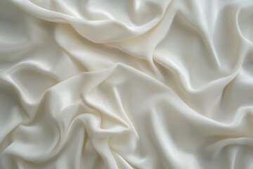 Fototapeta premium Creamy silk fabric with soft folds and drapes. Ideal for fashion, beauty, or luxury product backgrounds.