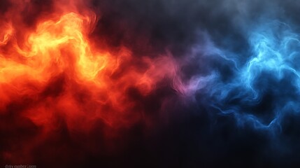 Abstract fiery and icy swirling cloudscape