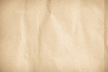 Obraz premium Old paper vintage texture surface for background. Recycle pale brown paper crumpled texture, Cream color recycled kraft paper texture blank with copy space for text.