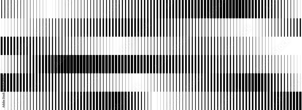Poster black and white striped halftone gradient. fading linear gradation background. repeating strip patte
