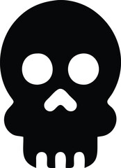 Skull vector icon illustration in filled style.