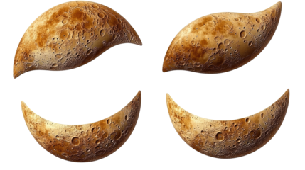 Half Moon Collection Set on Transparent Background Generative AI