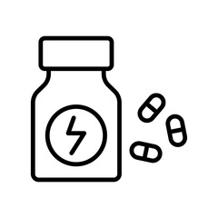 vitamin icon line vector design illustration template in trendy style